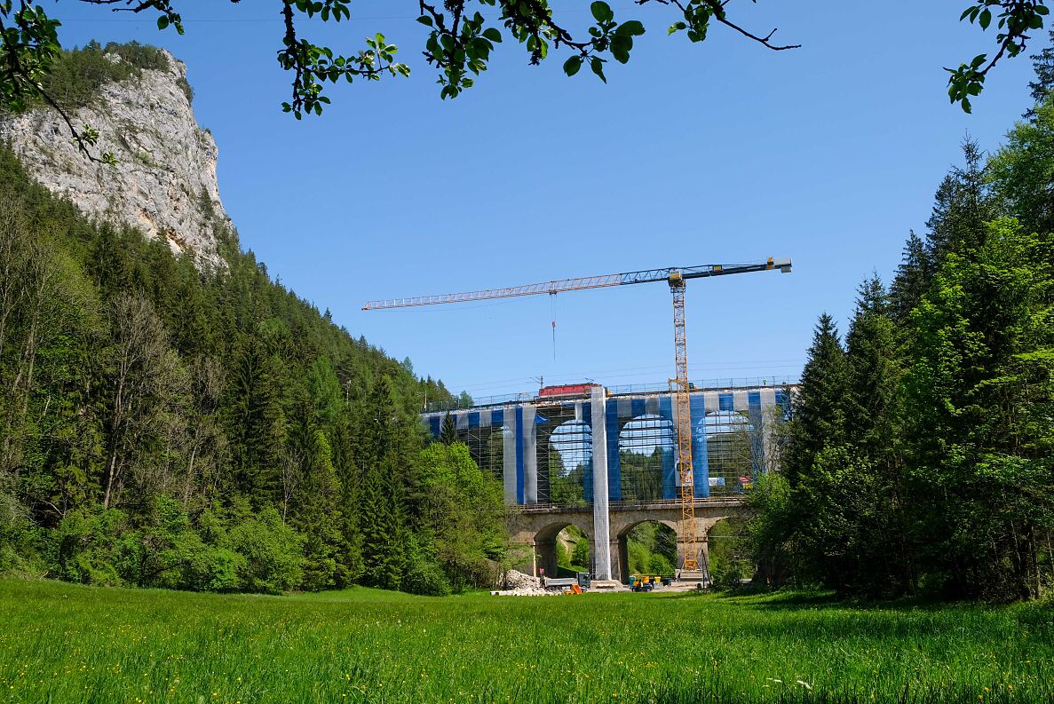 Semmering Bauarbeiten Viadukt
