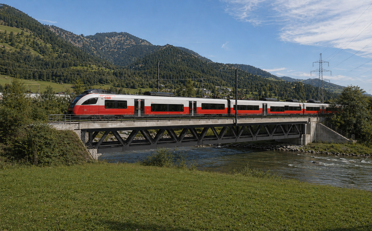 Salzachbrücken Fusch Visualisierung (c) ÖBB - Treffner CAD GmbH