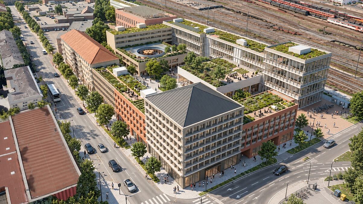 Visualisierung Villach Stadtquartier Westbahnhof
