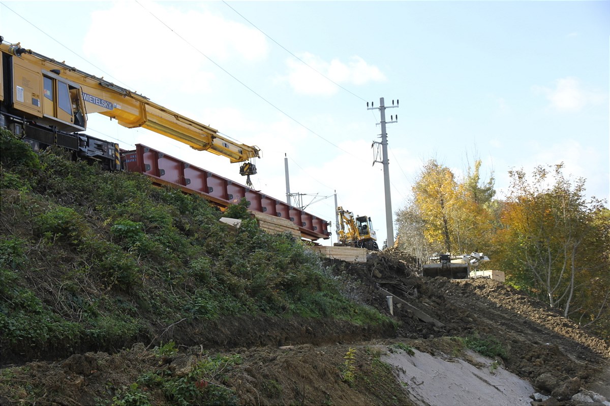 Einhub Hilfsbrücke Tullnerbach 1