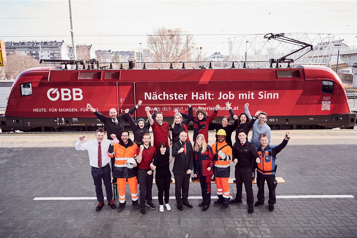 Die ÖBB wirbt mit ihrer Kampagne für Jobs mit Sinn.