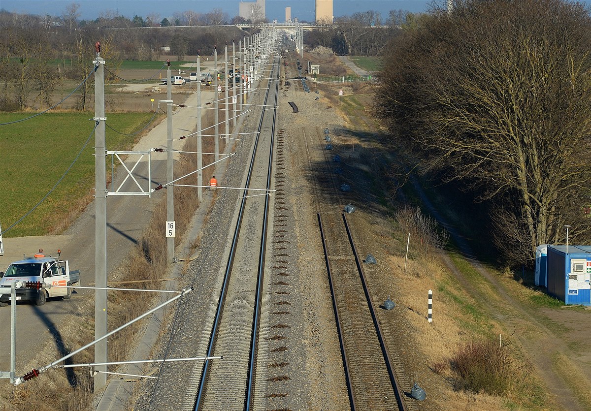 Bauarbeiten für die zweigleisige Marchegger Ostbahn