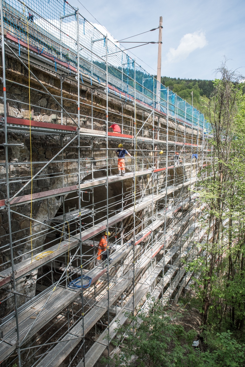 Semmering-Bergestrecke_Erhaltungsarbeiten_Wagnergrabenviadukt © ÖBB, Robert Deopito