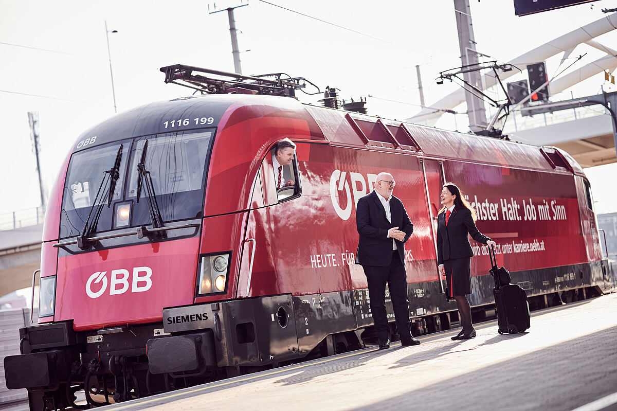 ÖBB CEO Andreas Matthä mit Kolleg:innen