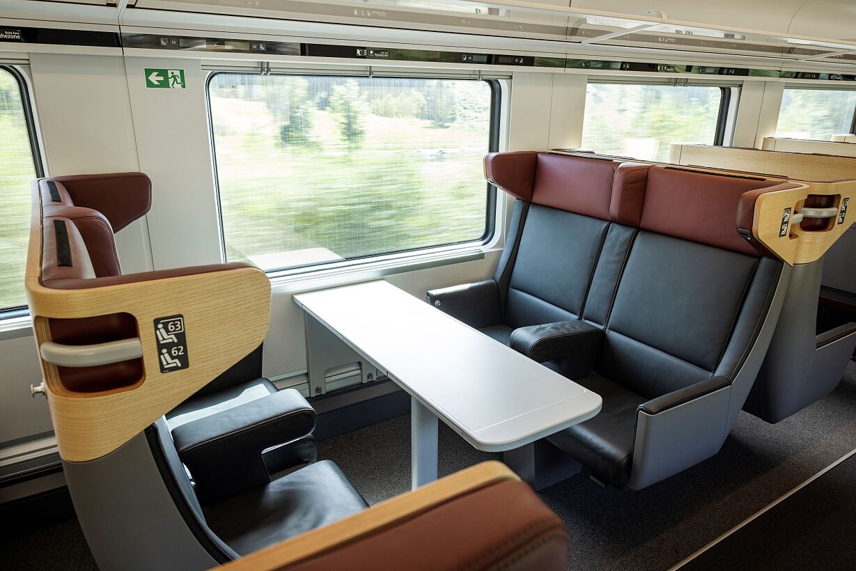 Sitzplätze im Railjet der neuen Generation. 