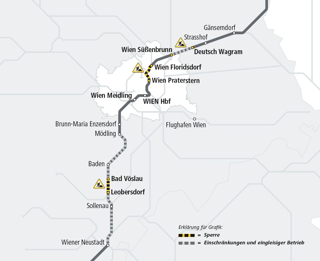 Grafik Überblick Sperren & Fahrplanänderungen