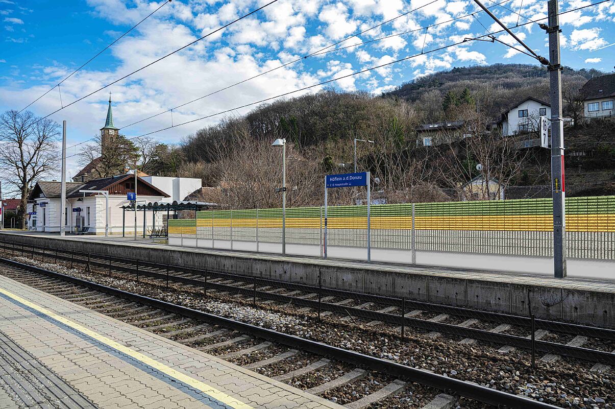Fotomontage Lärmschutzmaßnahmen Höflein