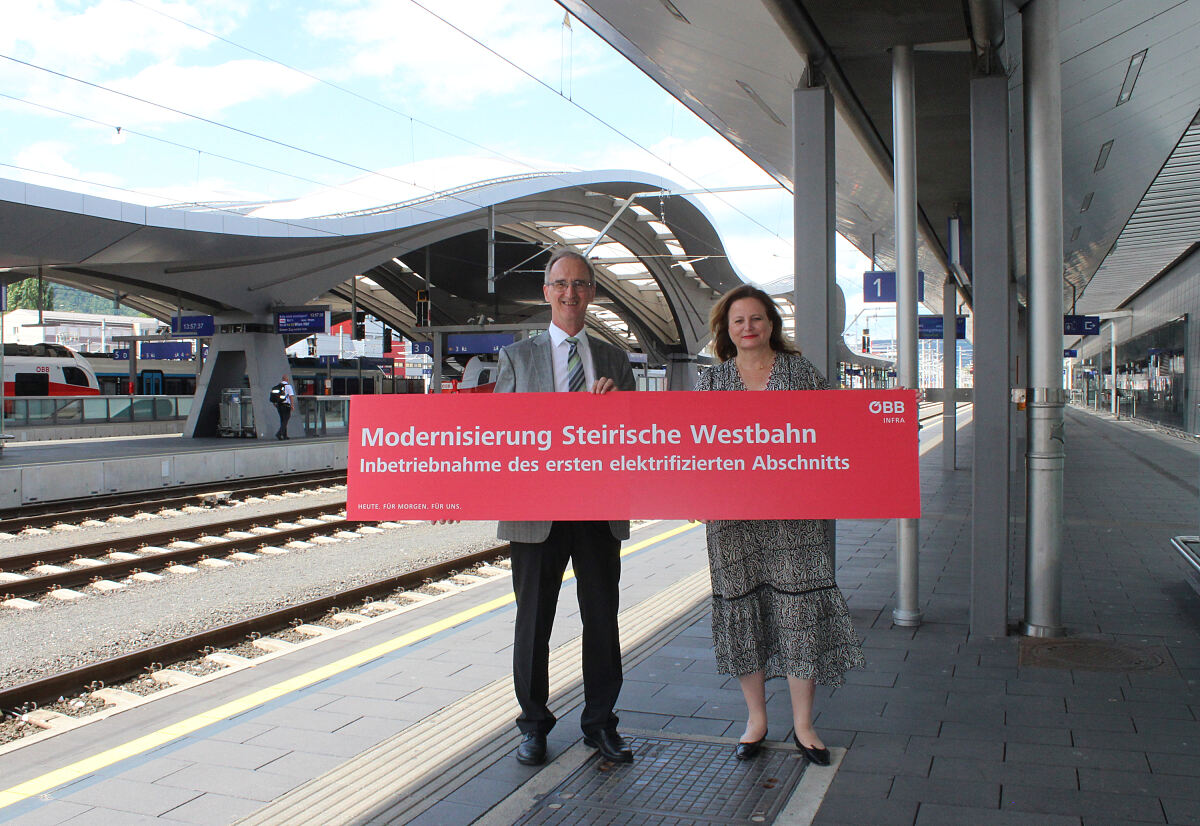 Inbetriebnahme Elektrifizierung steirische Westbahn