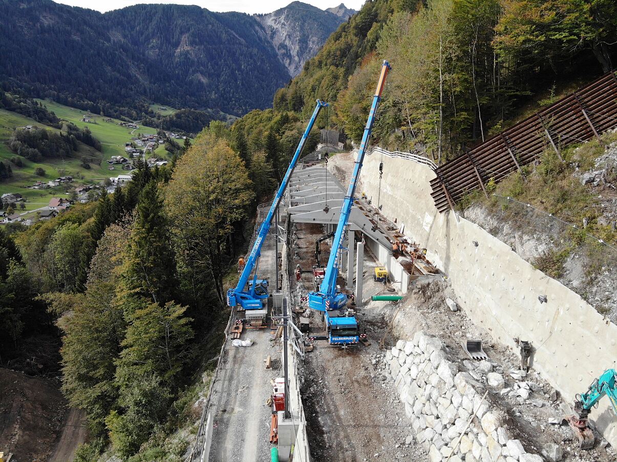 Neubau Lawinenschutzgalerie Löcherwald, Arlberg Westrampe