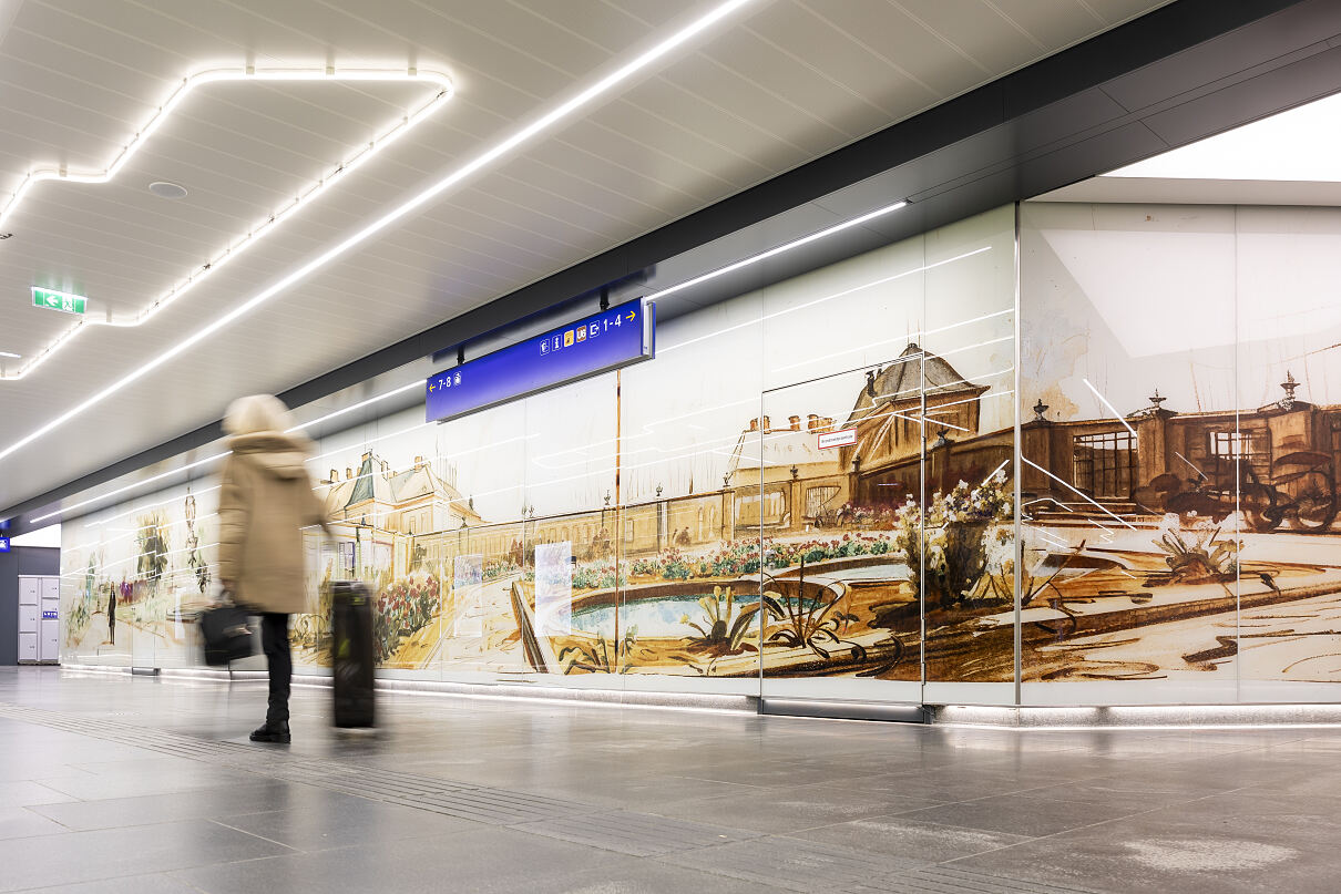 Das Kunstwerk „Der verlorene Garten“ von Christian Kosmas Mayer in der Passage West © ÖBBMartin Steiger