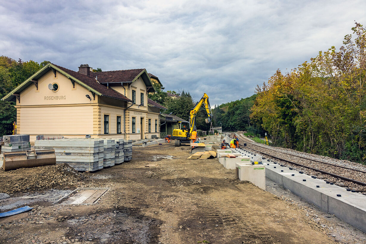 Umbauarbeiten Kamptalbahn, Bahnhof Rosenburg