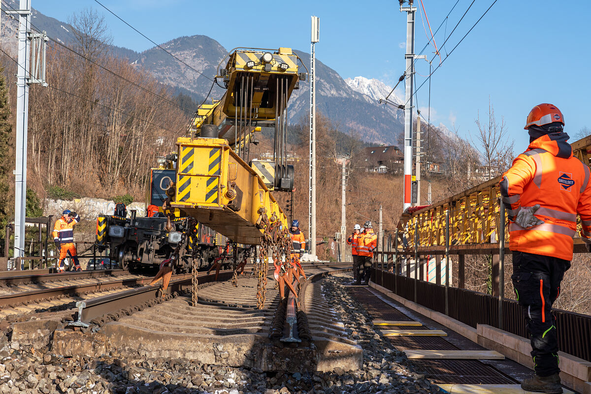 Abtrag der Gleise Rauchmühlbrücke